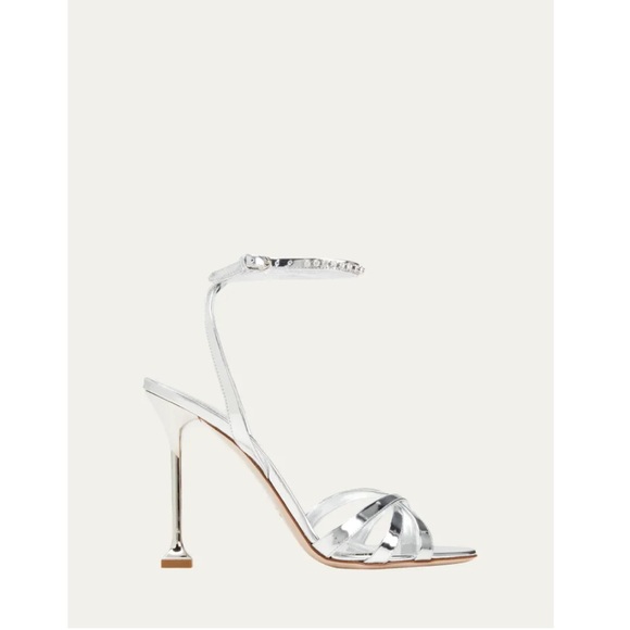 *BRAND NEW* Miu Miu Metallic Caged Ankle-Strap Heels - Picture 1 of 5